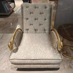 Leopard Jacquard L-Shape Sofa Set with Button Tufting Craftsmanship, Snake-Head Armrests & Braided Stainless Steel Legs